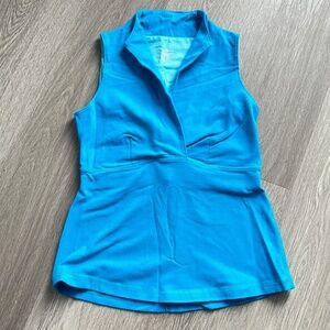 LULULEMON blue Tank Top size 10 Stretch Full Length Built in Bra Sleeveless top
